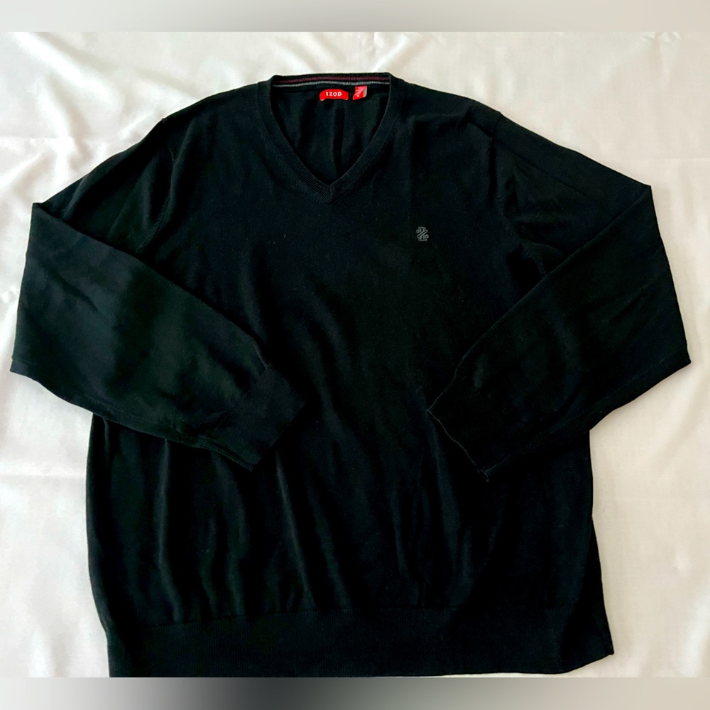 Mens Izod sweater, crew neck, black - size XL